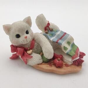 Calico Kittens Cat Figurine Christmas Holiday Feline Purr-fectly Happy 178403